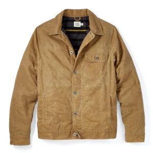 Men’s L Flannel-Lined Waxed Trucker Jacket by Flint & Tinder